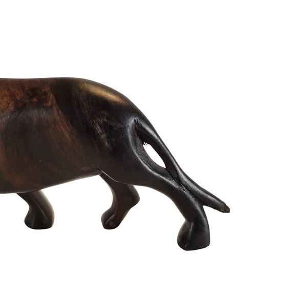 Hand Carved Wood Lion Figurine Safari Jungle Decor 6" Animal Statue  READ - Picture 9 of 13